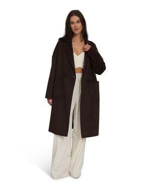 Belle & Bloom Publisher Double Breasted Wool Blend Coat - Brown