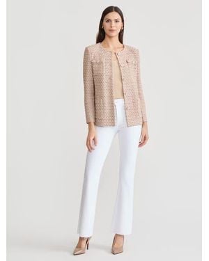 Misook Heritage Tonal Tweed Knit Jacket - Natural
