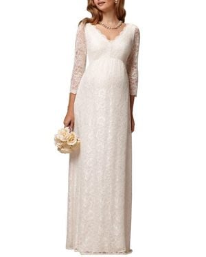 Tiffany Rose Maternity Lace Maternity Wedding Gown - Natural