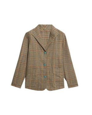 Fortela Scotland Classic Wool Check Jacket - Natural