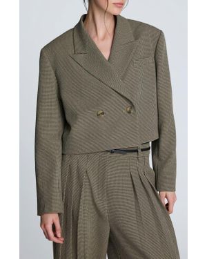 Kenneth Cole Crop Boyfriend Suit Jacket - Green