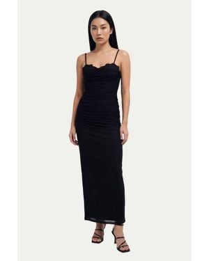 MissPap Premium Tulle Lace Trim Maxi Dress - Blue