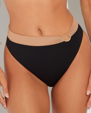 TA3 Cheeky High Wasited Bikini Bottoms - Black