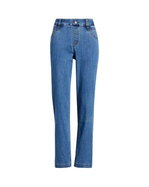 Hue Crosshatch Pedal Pusher Denim Leggings - Blue