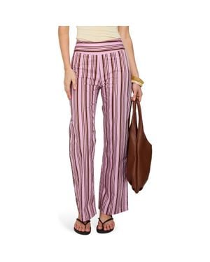 Princess Polly Leocadie Stripe Cotton Pants - Red