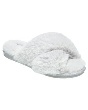Nine West X-Band Faux Fur Slipper - White