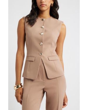 Open Edit The Icon Crewneck Vest - Brown