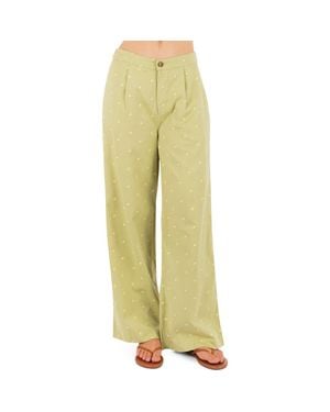 Hurley Wavy Dot Wide Leg Pants - Yellow