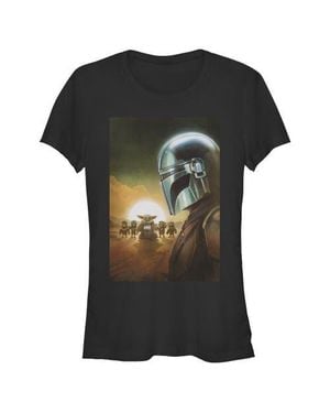 Star Wars: The Mandalorian Junior's Din Djarin And The Child Crew T-Shirt - Black