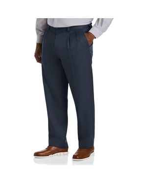 Essentials Big & Tall Pleated Microfiber Dress Pants - Blue