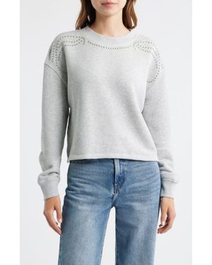 Rag & Bone Studded Vintage Terry Crop Sweatshirt - Blue