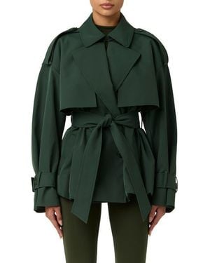 Naked Wardrobe Nylon Bubble Trench Coat - Green
