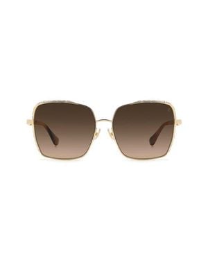 Stuart Weitzman 60Mm Crystal Gradient Rectangular Sunglasses - Multicolor