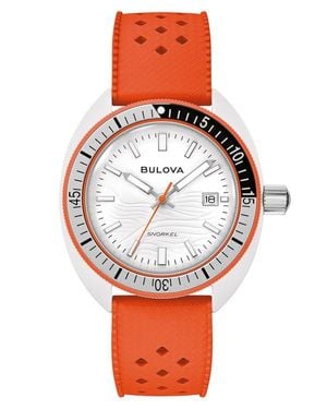 Bulova Snorkel Sea Turtle Rubber Strap Watch, 41Mm - Red