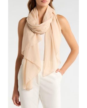 Nordstrom Silk Chiffon Wrap - Natural