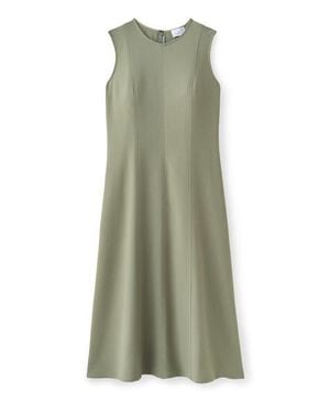 Cartolina Nantucket Rain Pebbled Crepe Midi Dress - Green