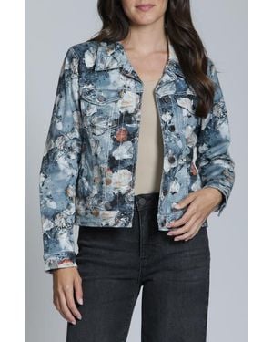 Apny Printed Denim Jacket - Gray