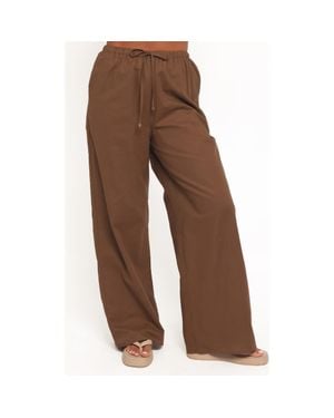 Petal & Pup Ember Cotton & Linen Pants - Brown