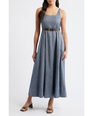 Halogen® Scoop Neck Tank Dress - Gray