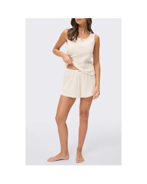 Papinelle Claire Waffle Knit Short Pajamas - White