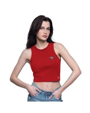 Starter San Francisco 49Ers Show Up Cropped Tank Top - Red