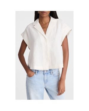 Madewell Notch Collar Linen Popover Shirt - White