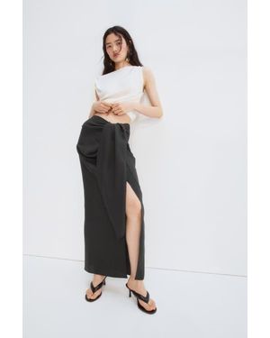 H&M Knot-Detail Maxi Skirt - Black