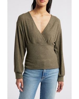 Loveappella Empire Tie Back Rib Top - Green