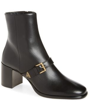 Prada Block Heel Ankle Bootie - Black