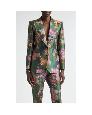 Etro Floral Jacquard Blazer - Green