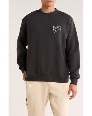 Museum of Peace & Quiet Warped Logo Cotton Crewneck Sweatshirt - Black