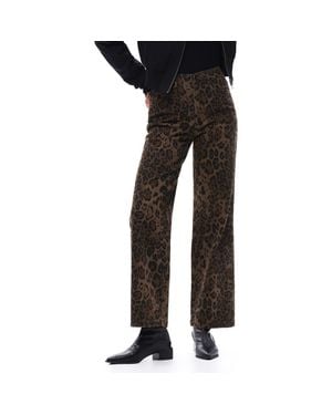 Bayeas High Waist Print Straight Leg Jeans - Black