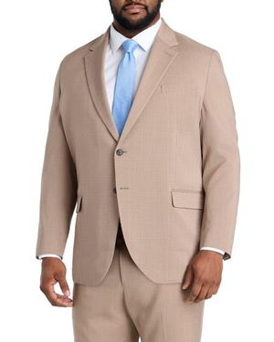 Haggar Big & Tall Smart Wash Tonal Plaid Suit Jacket - Natural