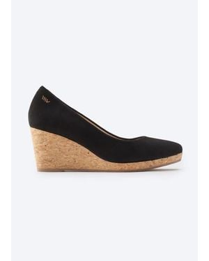 VISCATA Riera Suede Cork Wedges - White