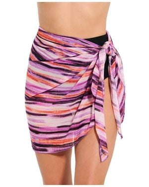 Gottex Mesh Sarong Wrap Skirt - Red