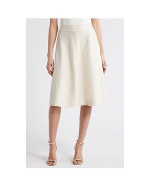 NIKKI LUND Cecilia Faux Suede A-Line Skirt - Natural
