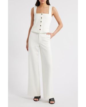 Rag & Bone Marianne Sleeveless Wide Leg Ponte Jumpsuit - White