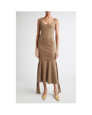 Setchu Travel Hook & Eye Cashmere & Cotton Tank Dress - Brown