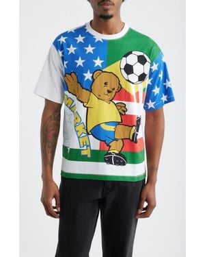 Market Smiley Shoot Ur Shot Graphic T-Shirt - Blue