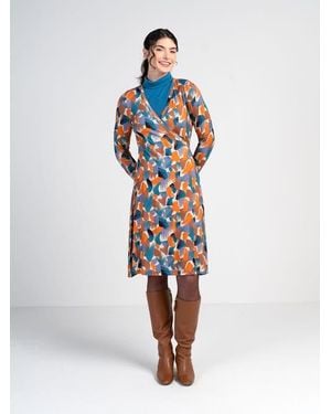 Kettlewell Long Sleeve Printed Wrap Dress - White
