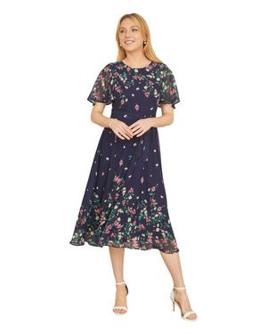 Yumi' Daisy Mirror Placement Skater Dress - Blue