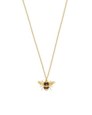 Fable England Honey Bee Enamel Necklace - Metallic
