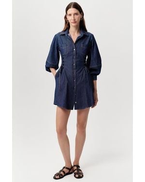 Exquise Adilene Long Sleeve Denim Mini Dress - Blue