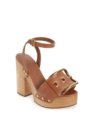 Dolce & Gabbana Ankle Strap Platform Sandal - Brown