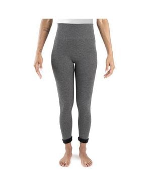 Muk Luks High Waisted Fur Lined Leggings - Gray