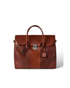 Brunello Cucinelli Leather And Cowhide Boston Bag - Brown