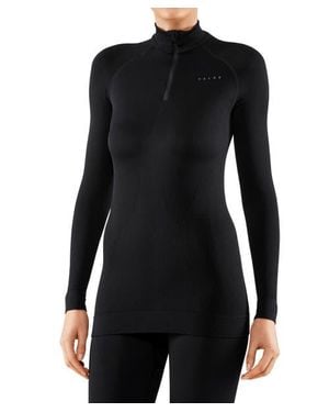 FALKE Maximum Warm Zip Base Layer Top - Black