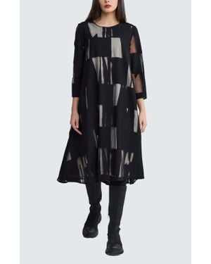 Luukaa Avalora Organza Double Layer Dress - Black