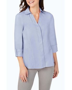 Foxcroft Taylor Fitted Non-Iron Shirt - Blue