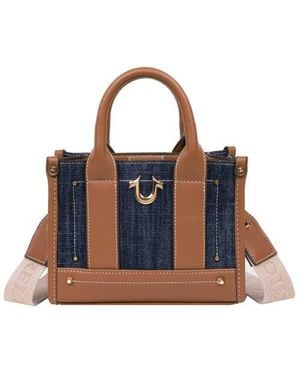 TRUE RELIGION Denim Logo Strap Mini Tote - Blue